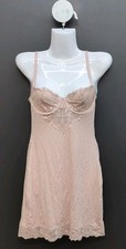 Victoria Secret Modal Lace Cupped Mini Slip Dress Small Dusty Pink