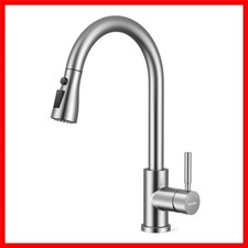 Stainless Steel Brushed Nickel Pull-Down Kitchen Faucet with 3-Mode Spray