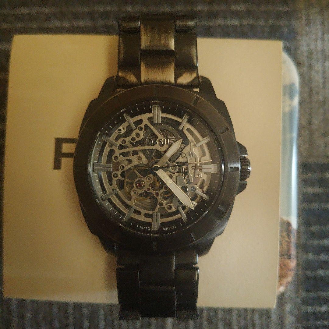 FOSSIL Automatic Skeleton Dial Watch Black Coated… - image 1