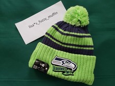 Seattle Seahawks New Era knit pom hat beanie NWT RARE ALT. 2022 On-Field       