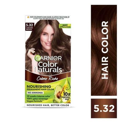 Garnier Hair Colouring Creme Long-lasting Colour Shade: 5.32 Caramel Brown, 70ml