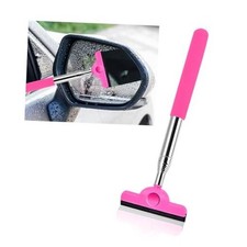 Car Side Mirror Squeegee, Retractable Vehicle Window Rearview Mirror Pink