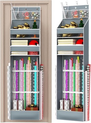 Hanging  Wrapping Paper Storage, Christmas Wrapper Bag Container, Long Craft
