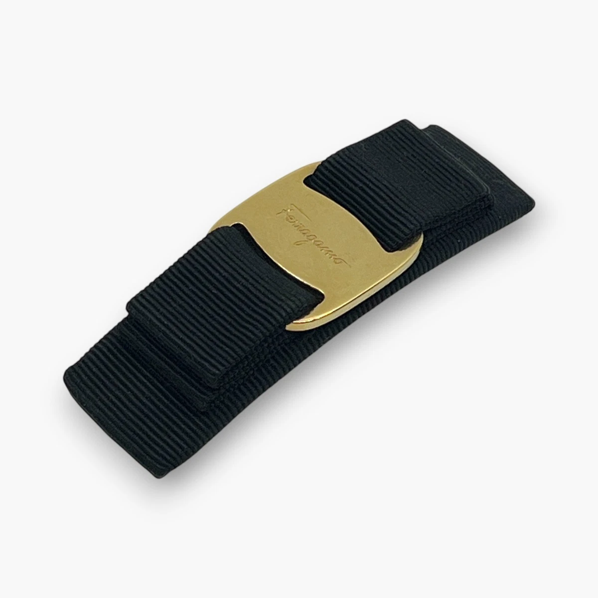 Salvatore Ferragamo Black Leather Hair Barrette, full set Salvatore Ferragamo Bow Hair Clip - Black Hair Accessories  main image 2
