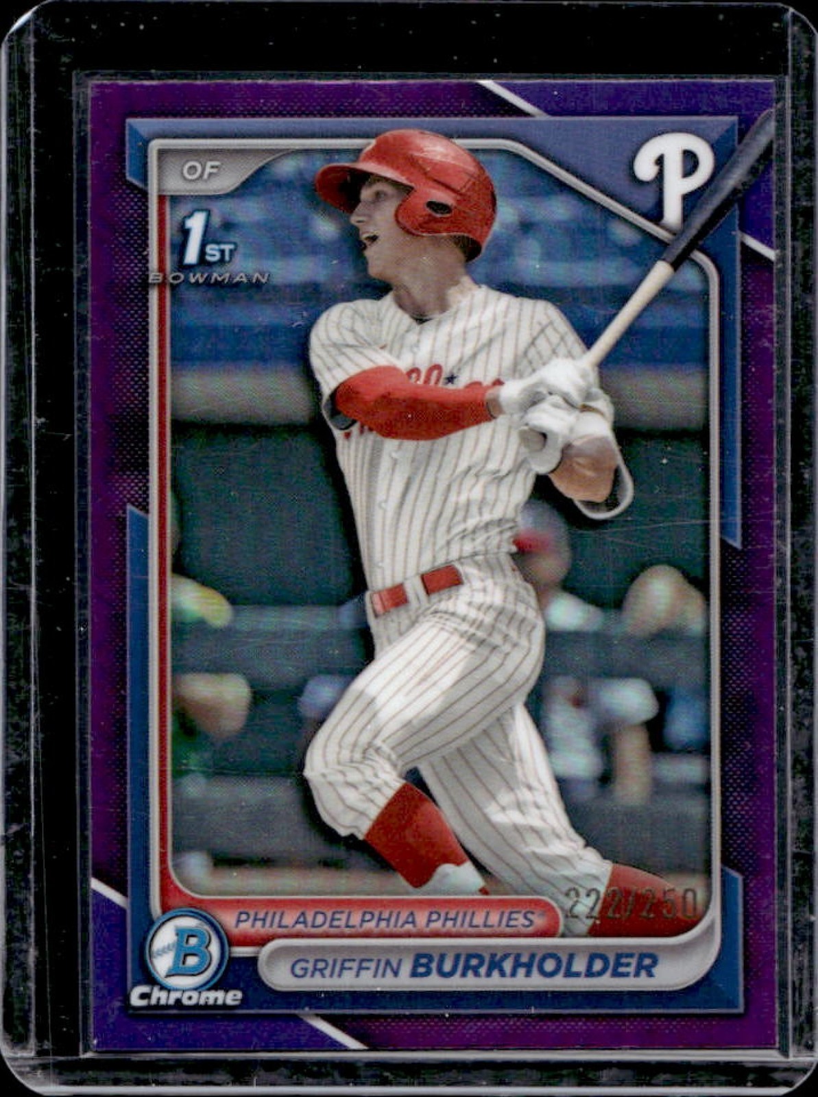 2024 Bowman Draft Griffin Burkholder Chrome Purple Refractor 1st #222/250