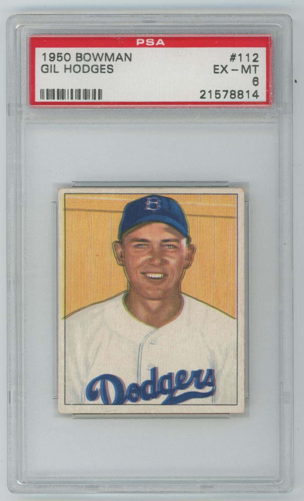 Gil Hodges 1950 Bowman PSA 6 #112 Brooklyn Dodgers