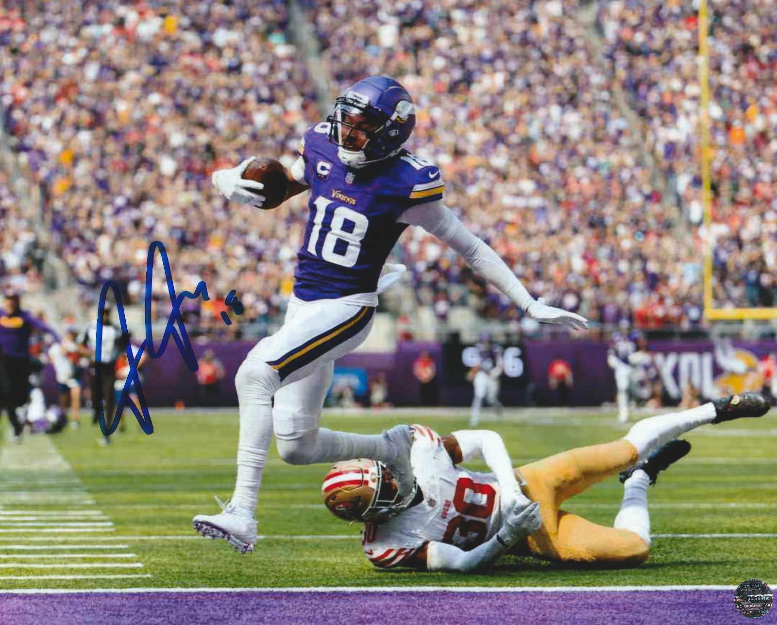 Justin Jefferson Signed Autographed Minnesota Vikings 8x10 Photo/COA/Hologram