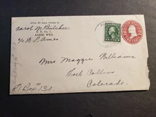 ALBIN, LARAMIE County, WYOMING 1918 Cover WYO to Fort Collins, CO w/ letter