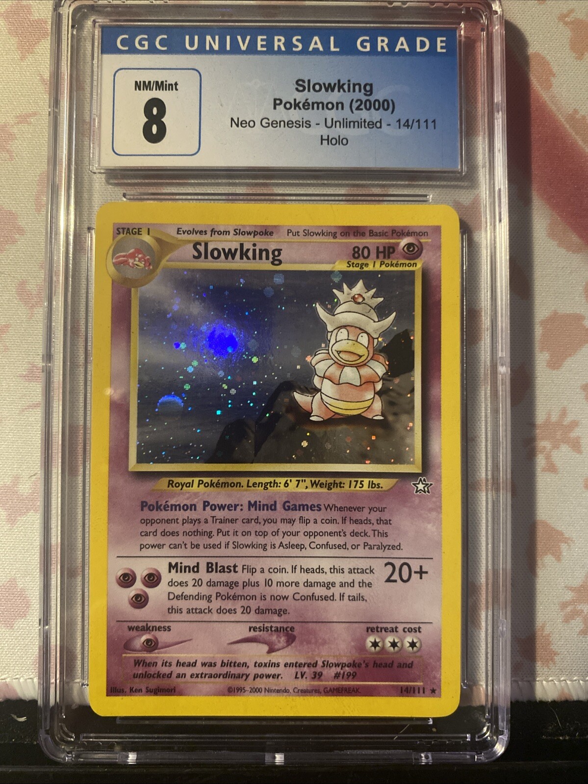 CGC 8 Slowking 1st Edition Holo Neo Genesis Pokemon Card #14 2000 NM/Mint+
