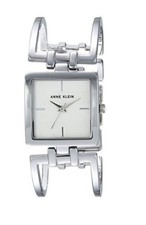NEW ANNE KLEIN POLISHED SILVER,OPEN BANGLE WATCH AK/2893SVSV