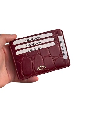 Portafoglio In Vera Pelle Unisex Ace Of Suede | Porta Carte Design Coccodrillo Nero - Foto 2