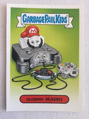 Garbage Pail Kids 2019 Topps Aufkleber Wir hassen die 90er Jahre Spiele Slurpin Mario 5b