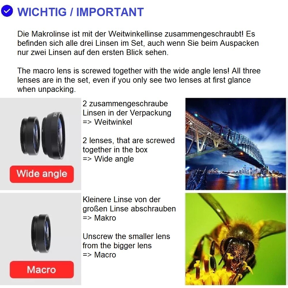 For Samsung Galaxy S20 Ultra camera lens set macro wideangle