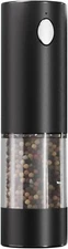Electric Salt and Pepper Grinder - Automatic, Refillable, LED Light, Adjustable