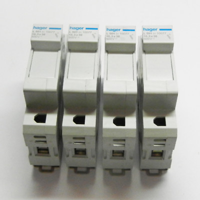 LOT OF 4 HAGER L501 SINGLE PHASE FUSE HOLDERS
