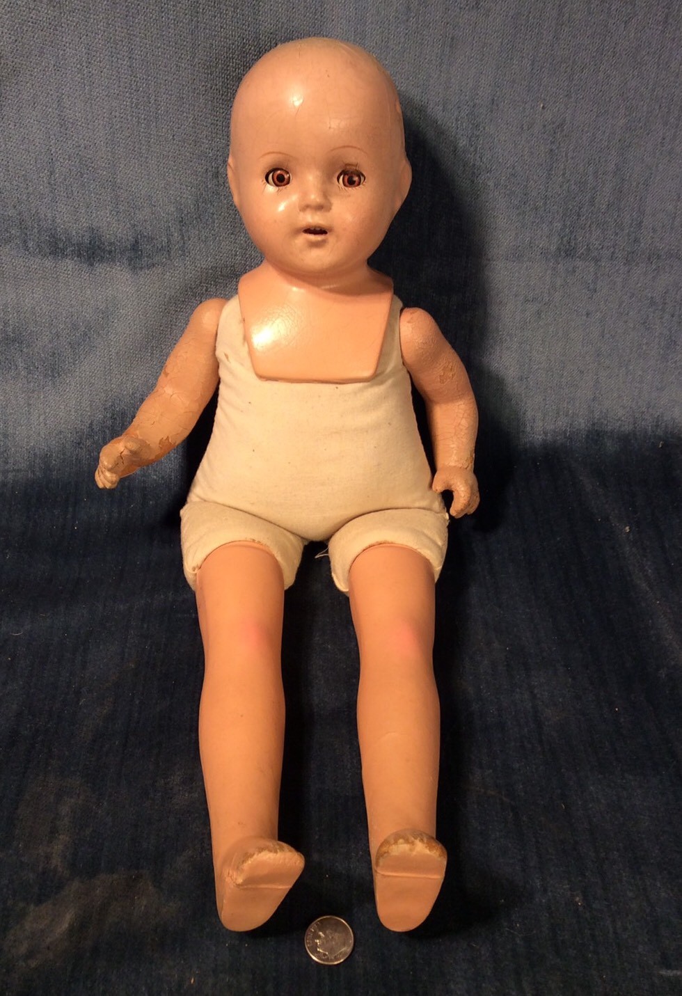 Antique 18” Doll With Teeth For Restoration eBay