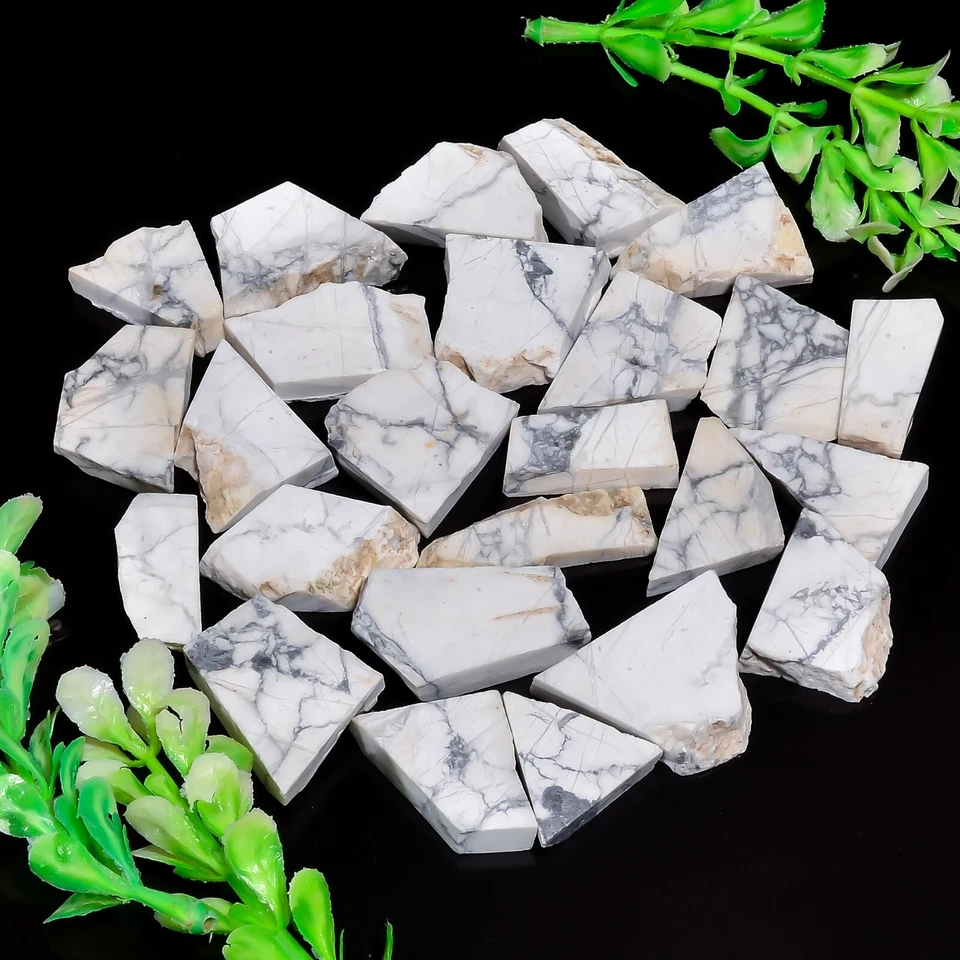 Natural Howlite Slice Rough Gemston Raw Magnesite Stone For Jewelry Making - Image 2 of 4