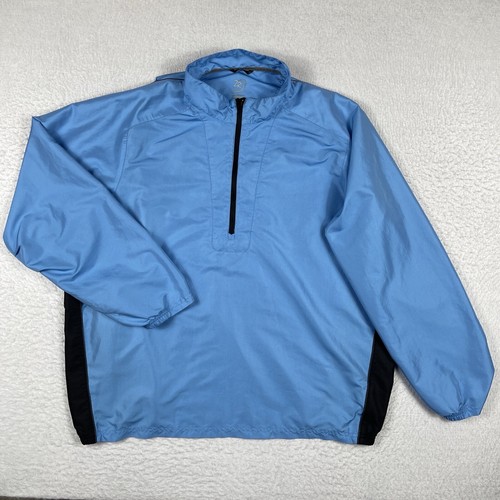 Zero Restriction Jacket Mens Large Blue 1/4 Zip Pullover Tour Series Windbreaker
