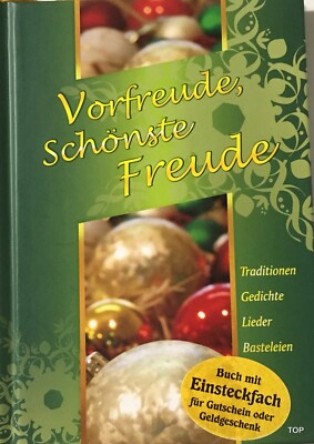 Büchlein Vorfreude schönste Freude Weihnachten mit Einsteckfach Buch Geschenk