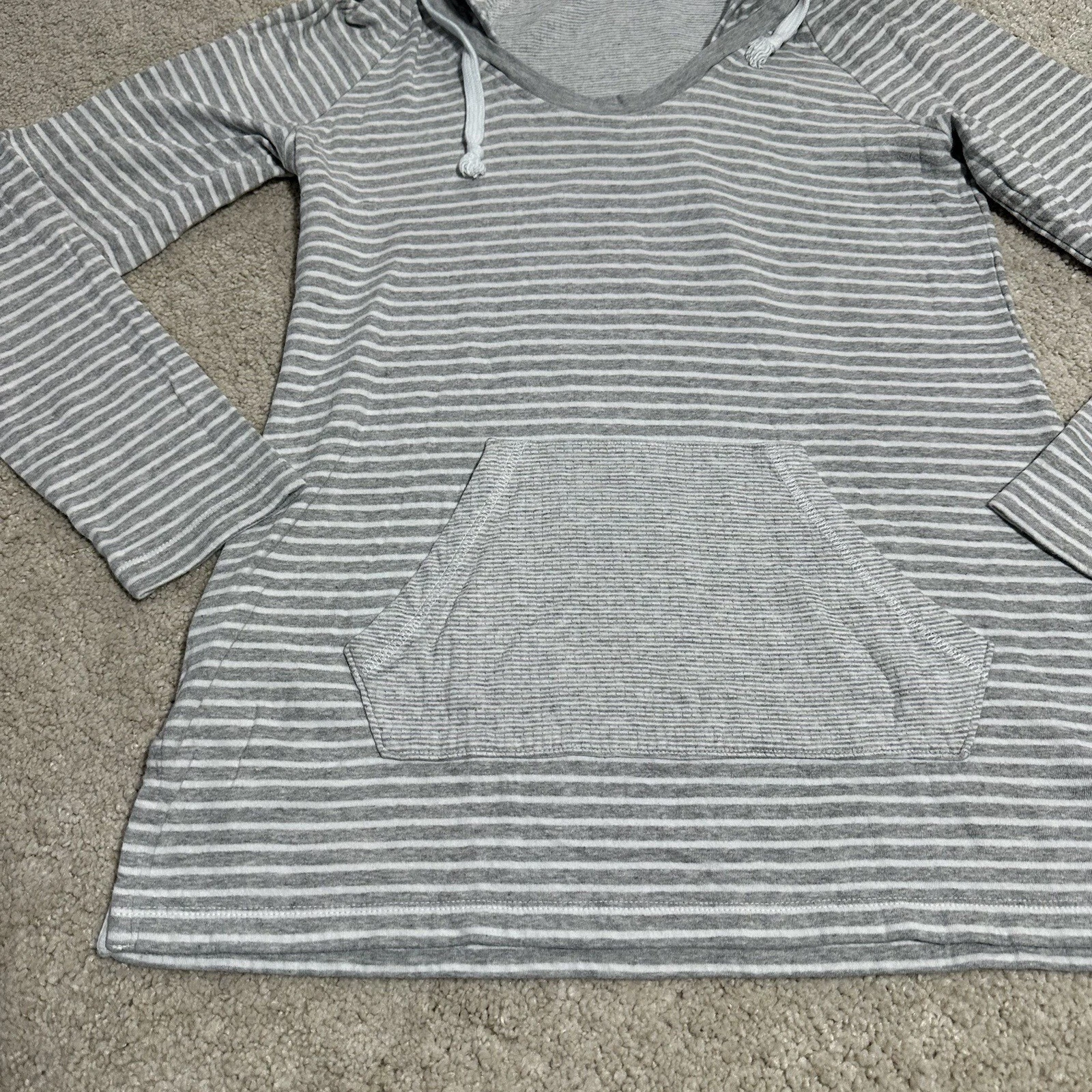 standard-james-perse pullover stripe pocket hoodie