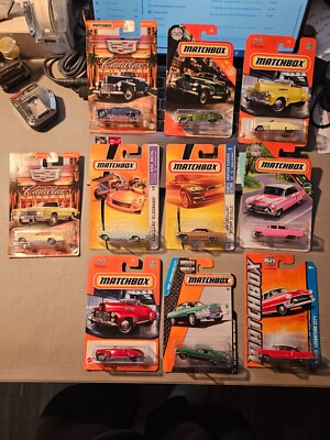 LOT OF 10 MATCHBOX CADILLACS FROM THE 2000'S NIP FLEETWOODS , DEVILLE ,SERIES 62
