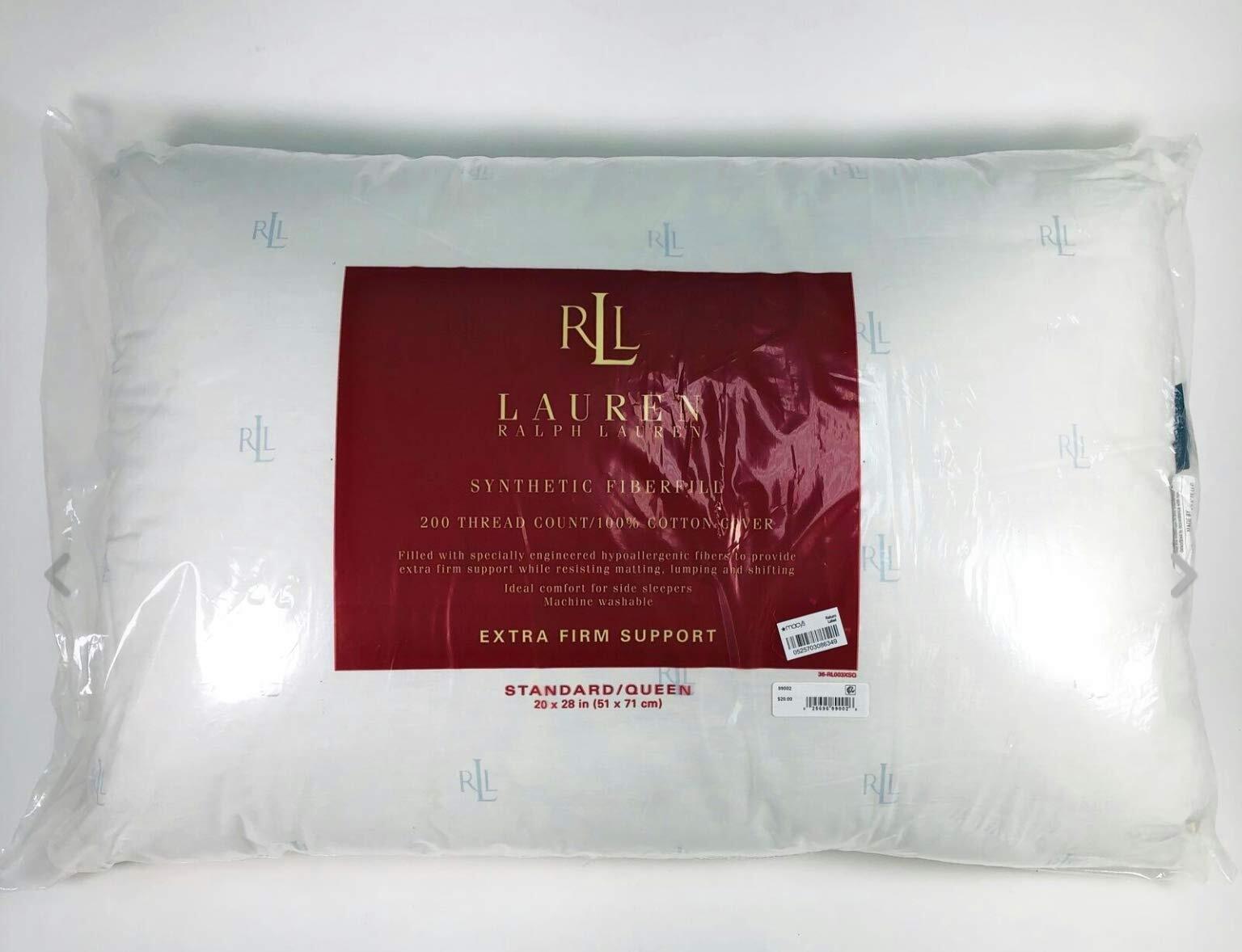 Ralph Lauren Synthetic Fiberfill Extra Firm Support Standard Pillow Set of 2