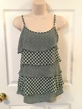 New York & Co. Sz XS XSmall Ruffle Tiered Spaghetti Strap Cami Top Polyester