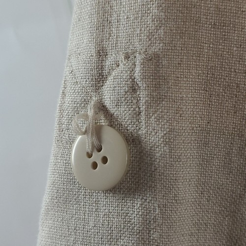 CHARTER Club 100% Linen Button Down Roll Tab Sleeve Jacket - Cream Size Large - Picture 5 of 8