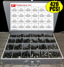 Grade 8 Flange / Frame Bolt & Lock Nut Assortment Kit Black Phos/Oil 420 Pieces