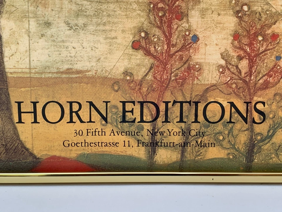 POSTER LITOGRÁFICO RENE CARCAN 1979 HORN EDITIONS N.Y. GOETHESTRASSE FRANKFURT - Imagem 2 de 4