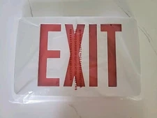 Lithonia TLE W 1 R EL N Thin Die-Cast Aluminum White Single Face Exit Sign, NEW