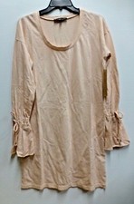 Almost Famous Thin Tie Bell Sleeve Sweater Dress Womens Large Pink New With Tags