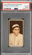 1912 T207 Russell Lena Blackburne Chicago White Sox PSA 4mc ***Broadleaf***
