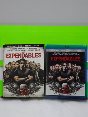 THE EXPENDABLES 1 SYLVESTER STALLONE JASON STATHAM JET LI 3-DISC DVD & BLU RAY