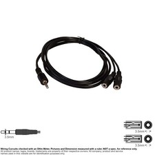 Cable Audio Stereo Mini Plug 3.5mm 1/8" Male 2 Female Splitter 6FT 142020