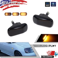 2x Sequential Amber LED Turn Signal Side Marker Lights For 2001-2009 Honda Civic