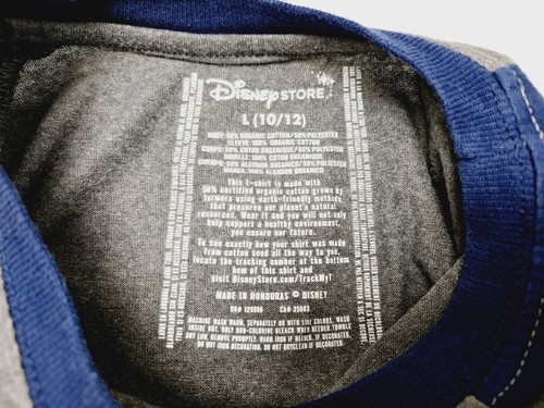 Disney Store Shirt L 10-12 Mickey Mouse Blue Gray Long Sleeve Boy h - Picture 4 of 4