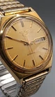Vintage Seiko 5 Automatic Gold Dial Day Date 7009-3110 Mens Watch Working