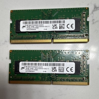 Micron 32GB DDR4 PC4-3200AA SO-DIMM RAM MTA8ATF2G64HZ-3G2E2 260-Pin