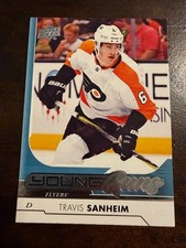2017-18 Travis Sanheim Upper Deck Young Guns rookie hockey card - #214 - Flyers. rookie card picture