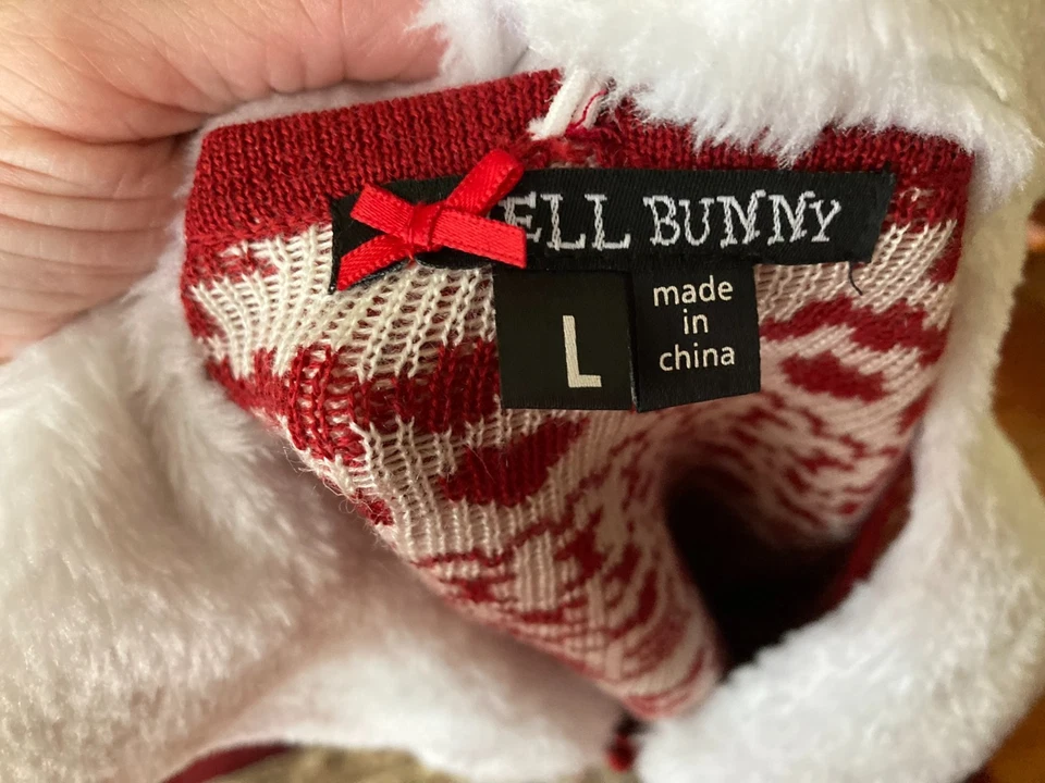 Suéter Hell Bunny Holly GRANDE Nuevo sin etiquetas Cuello de piel ¡RARO! Foto 4 de 4