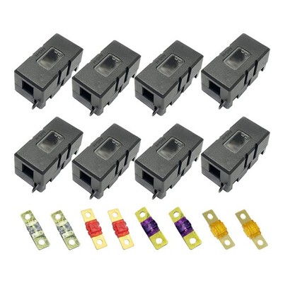 CDIYTOOL 8 Stück Midi Sicherungshalter, 40A-100A Amp, schwarz, Chassis Mount 