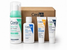 CeraVe Skincare Travel Size Set Cleanser Lotion SPF 30 PM Moisturizer Bundle