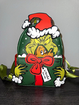 Loungefly Dr. Seuss Grinch & Max Christmas Mini Faux Leather Backpack