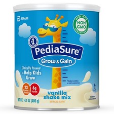PediaSure Grow Gain Shake Mix Powder Vanilla 14.1 Oz PackOf5 Cans Exp:03/2027 