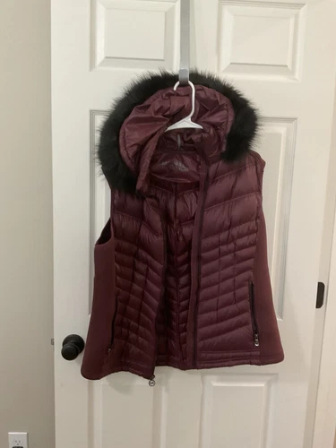 GILET IMBOTTITO MICHAEL KORS MAROON ULTRA LEGGERO TAGLIA M CAPPUCCIO ATTACCATO US INtime OTTIMEioni