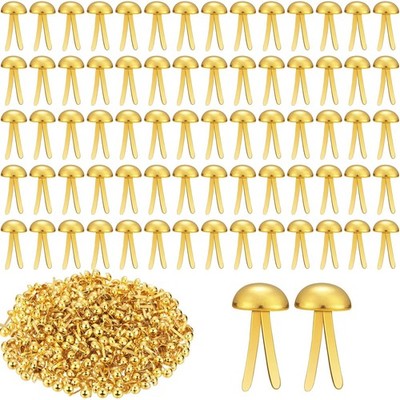 ADULLPONY 600Pcs Gold Brads, Paper Fasteners, 8x17.5mm Mini Split