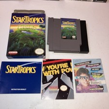 StarTropics (Nintendo NES) Complete + Poster Bonus + Attached Glued Letter