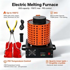 Electric Melting Furnace 3KG Metal Gold Silver Copper Metal Smelter 1150?
