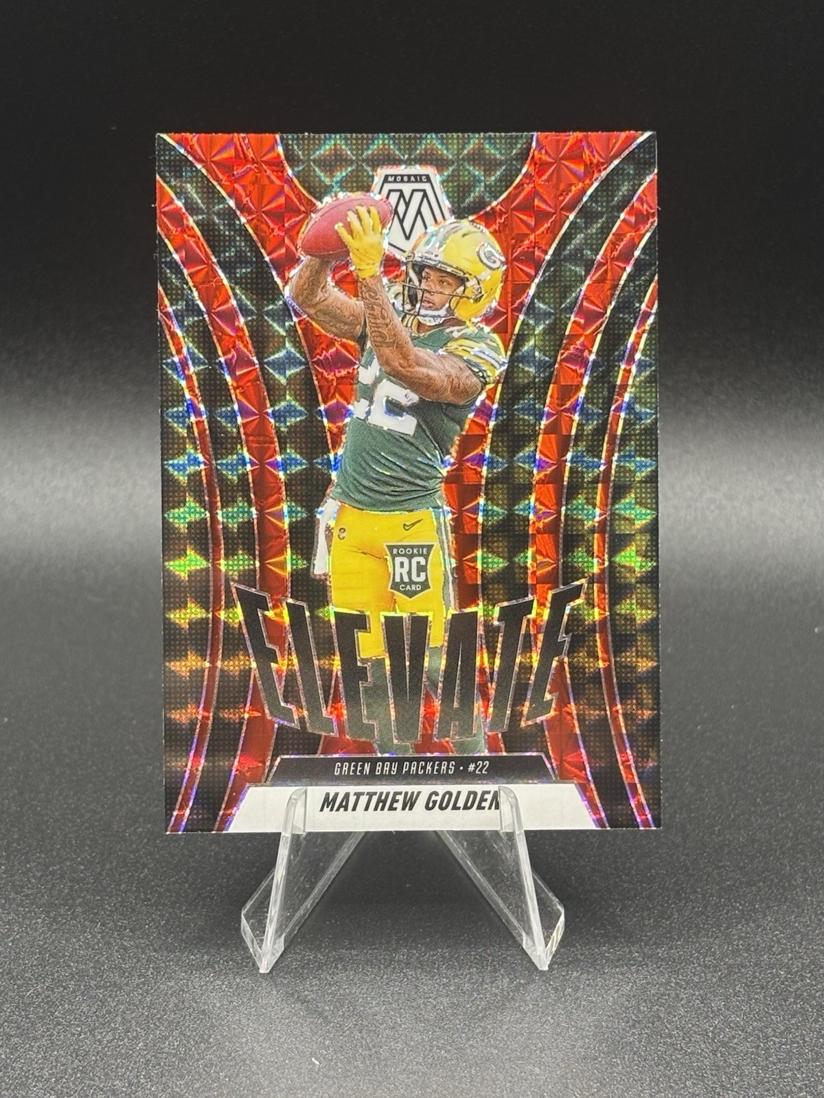 2025 Panini Mosaic - Elevate Matthew Golden #3 Red Mosaic Prizm (RC)